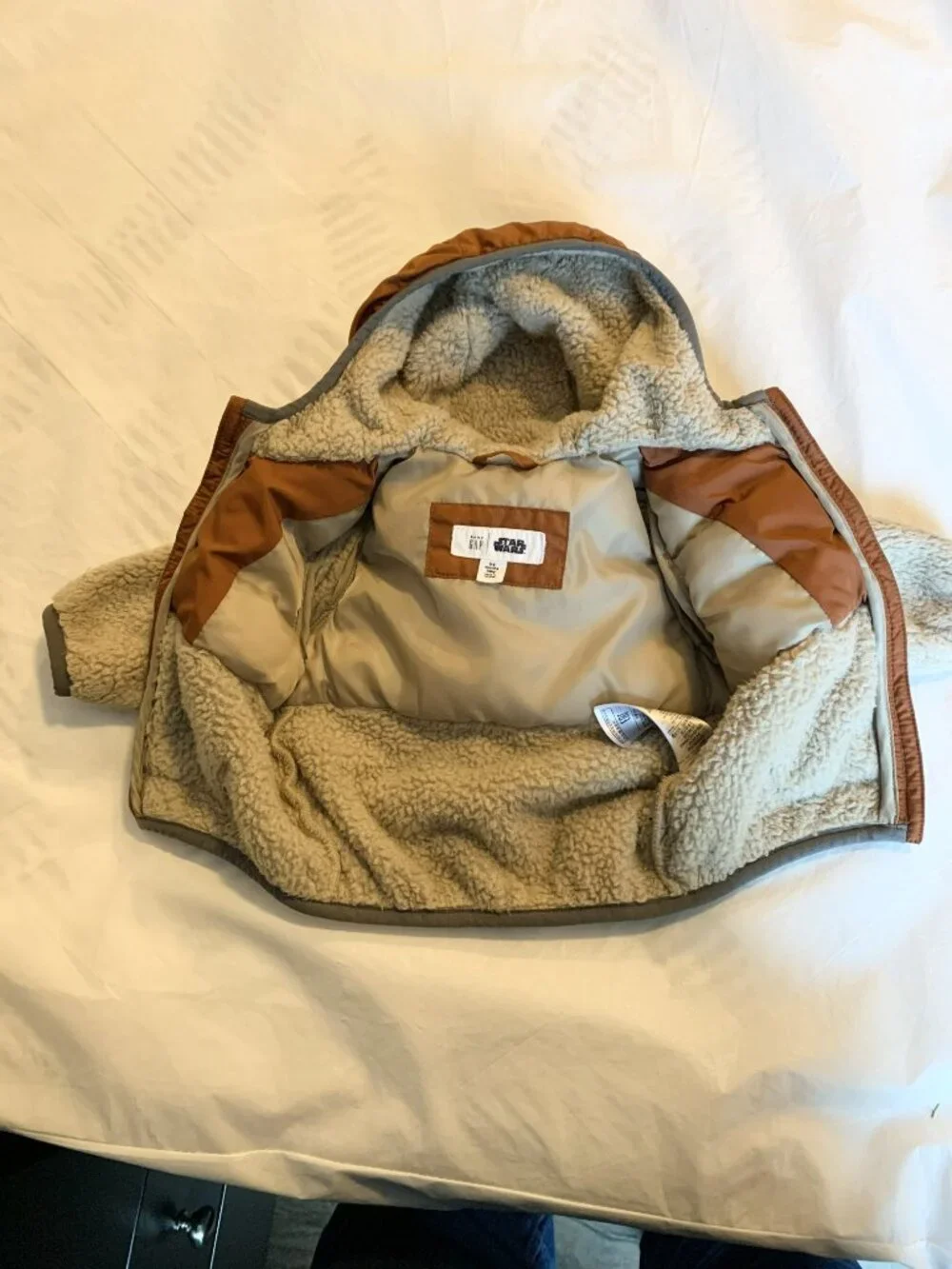 Baby GAP - Star Wars - Ewok Sherpa Jacket 3-6M - Hooded Bear Ears - Fleece Khaki